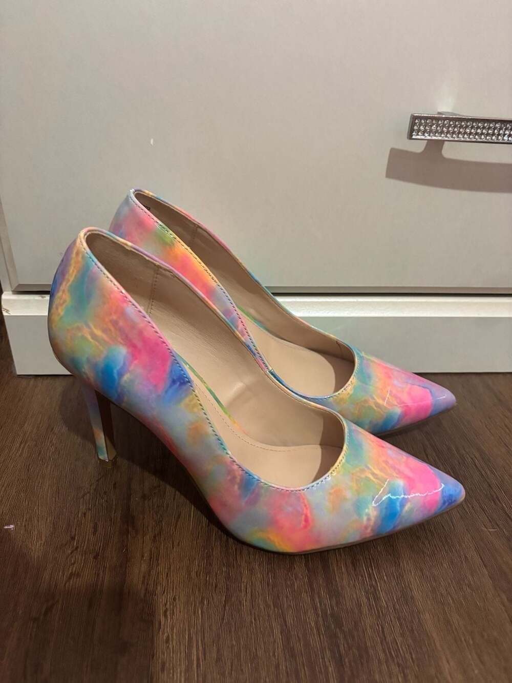 Michael Shannon Ryleigh Pointed Toe High Heel Pumps Multi Tie Dye 8.5